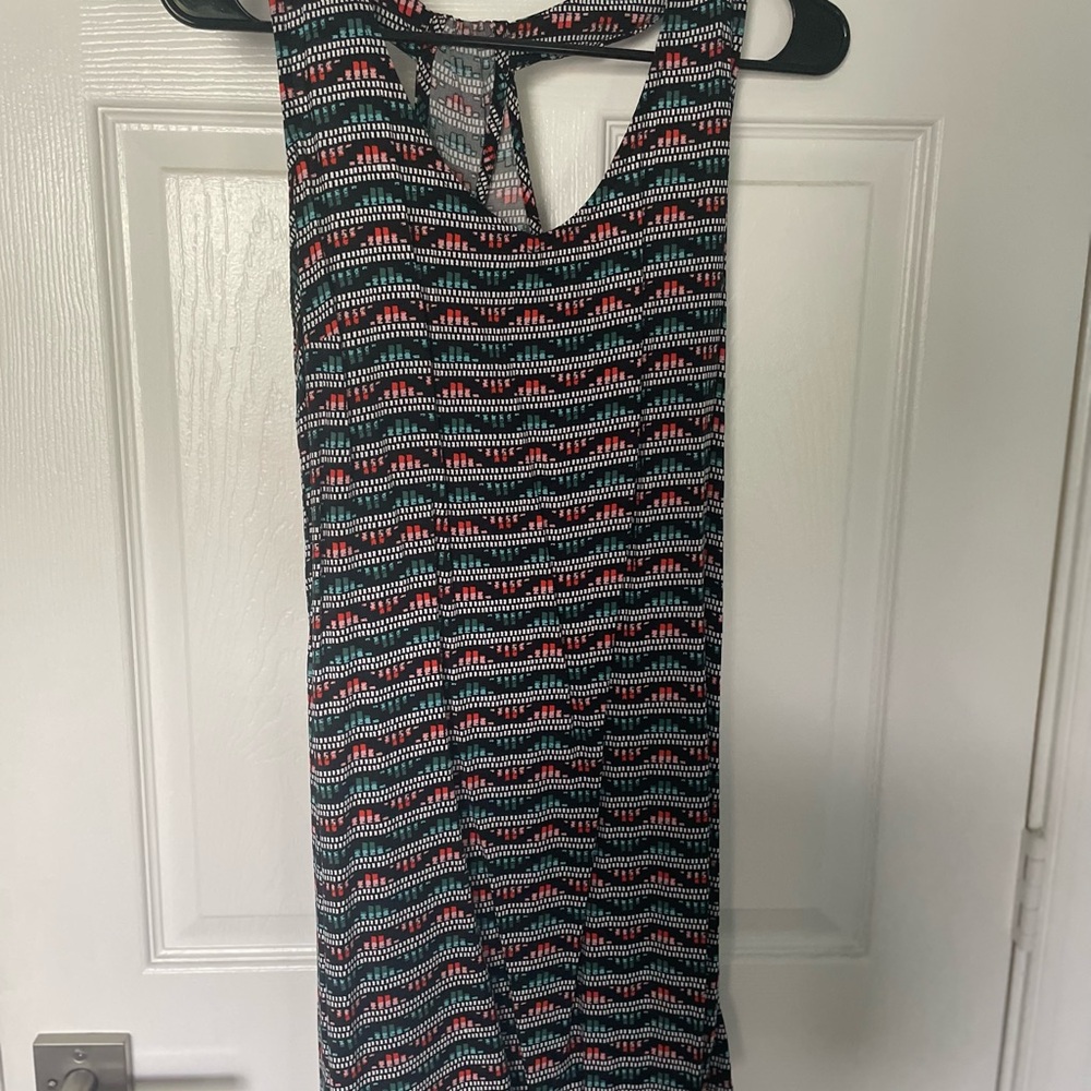 Old Navy Black and Red Geometric Midi Dress